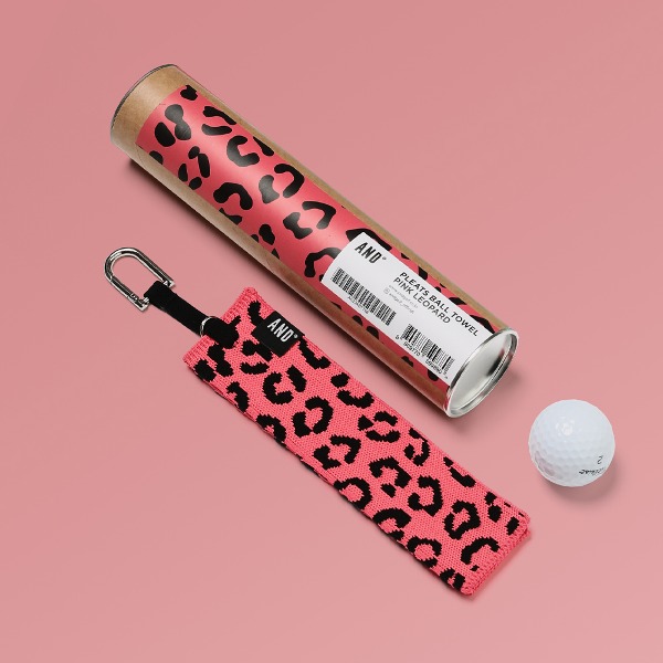 AND GOLF Pleats Ball Towel Wildlife Pink Leopard